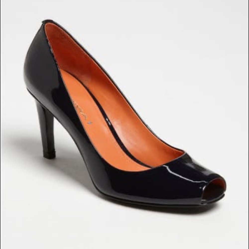 Via Spiga Savannah Black Peep Toe Pump 7.5